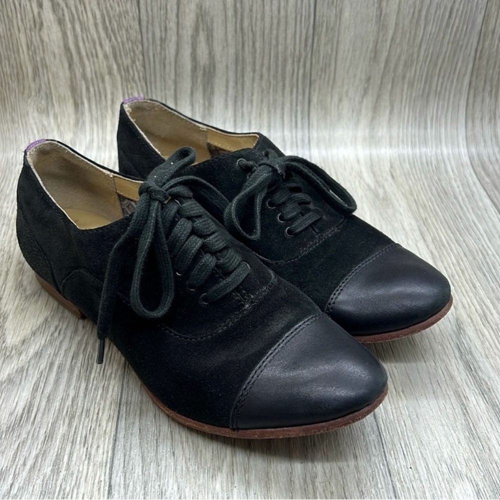 Sebago Black Suede and Leather Lace-Up Shoes